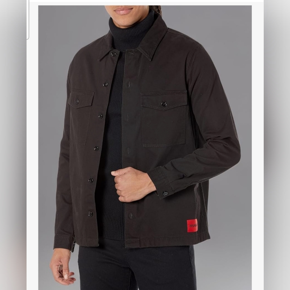 Hugo Boss Black Twill Shirt Jacket. Sz S. New